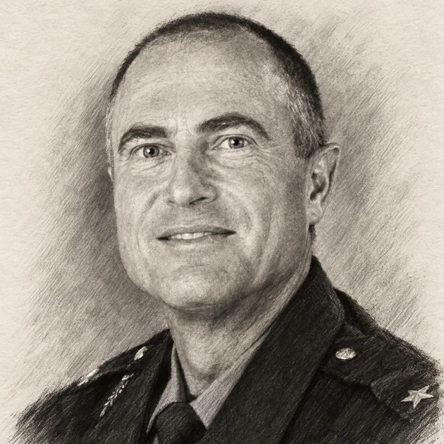Illustrated portrait of Maj. Brian Jennings