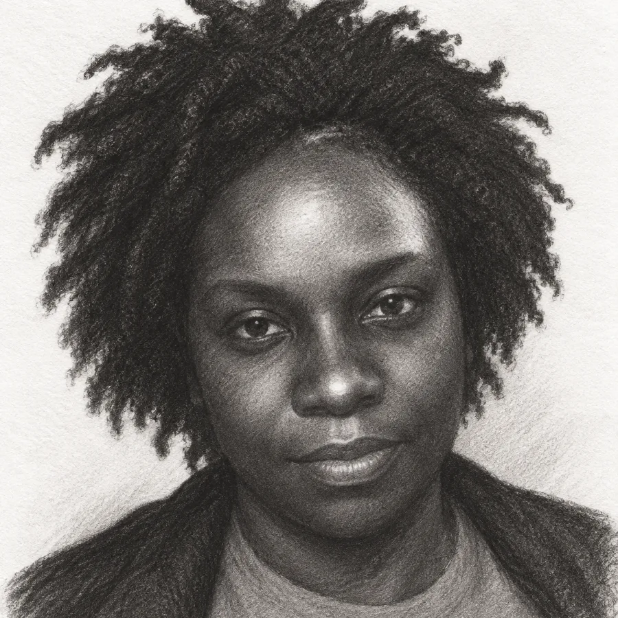 Illustrated portrait of Demetria Campbell